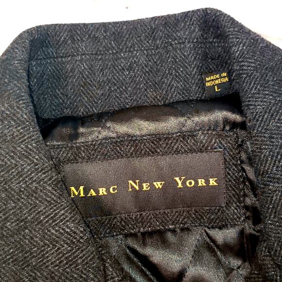 Marc New York Men’s Classic Herringbone Wool Coat L - Picture 6 of 8